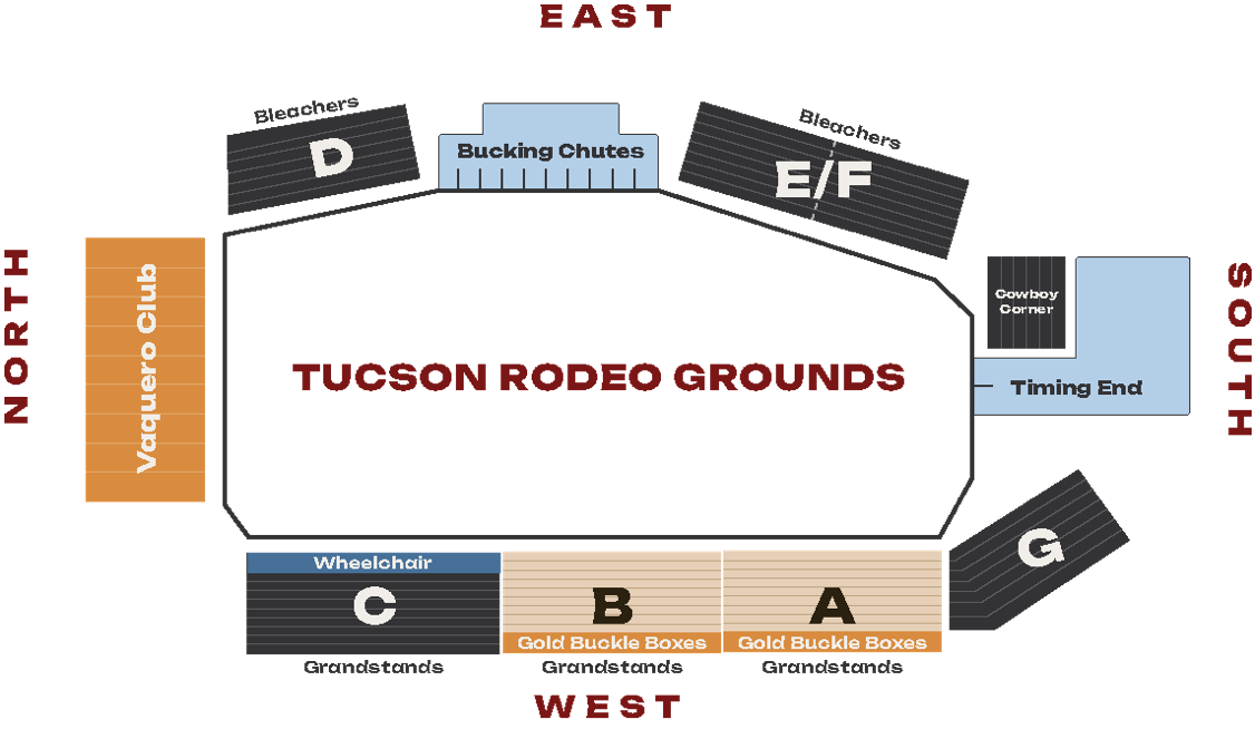 Tucson Rodeo grounds seating map